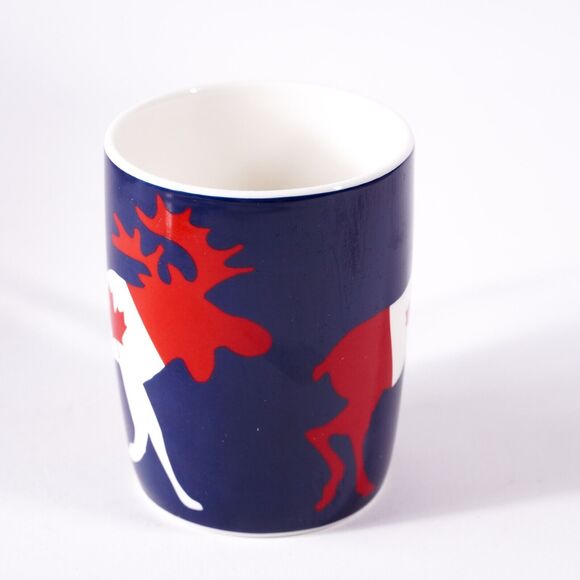 Canada Moose Maple Leaf Candian Ceramic Coffee Mug Tea Cup Drinkware Blue Red - Picture 2 of 8